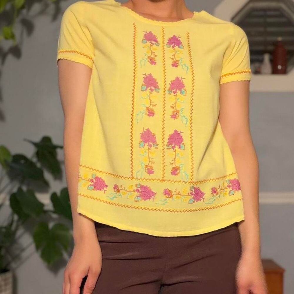 Imported vintage yellow blouse